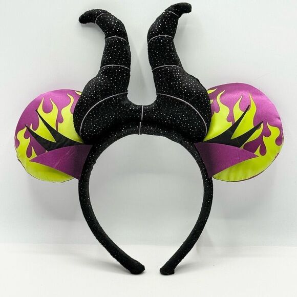 Disney Parks Maleficent Sleeping Beauty Rare Minnie Ears Headband Retired - Picture 1 of 5